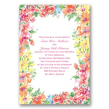 Brilliant Florals - Pink - Invitation