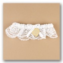White Garter Set with Gold Charm