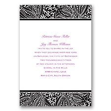 Blossoming Beauty - Ebony - Invitation