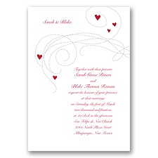 Heartstrings - Barn Red - Invitation