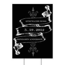 Vintage Banner Yard Sign - Ebony - Large