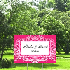 Ornate Frame Yard Sign - Lipstick - Small