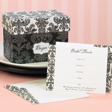 Damask Bridal Shower Recipe Box Set