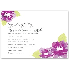 Watercolor Lotus - Grapevine - Invitation