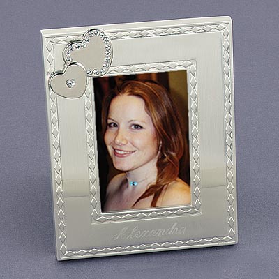 Rhinestone Hearts Photo Frame