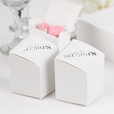 Mr. and Mrs. Prism Favor Boxes - White