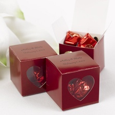 Claret Heart Window Favor Boxes