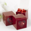 Claret Heart Window Favor Boxes - Personalized