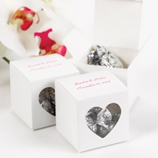 White Heart Window Favor Boxes
