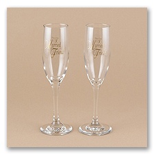 This Day... Toasting Flutes with Gold Design - Personalized