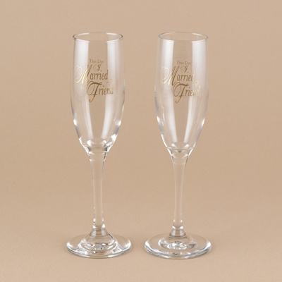 This Day... Toasting Flutes with Gold Design - Personalized