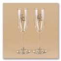 This Day... Toasting Flutes with Silver Design- Personalized