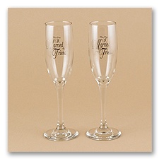 This Day... Toasting Flutes with Silver Design- Personalized