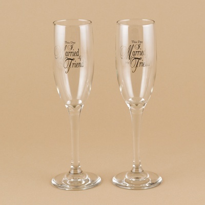 This Day... Toasting Flutes with Silver Design- Personalized