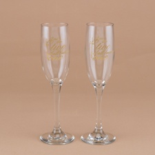 Two Become One Toasting Flutes - Personalized