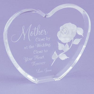 Clear Acrylic Mother's Heart Keepsake