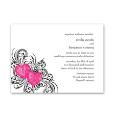 Hearts and Flourishes - Lipstick - Invitation