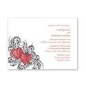 Hearts and Flourishes - Scarlet - Invitation