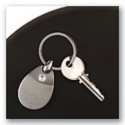 Oval Keychain with Gem