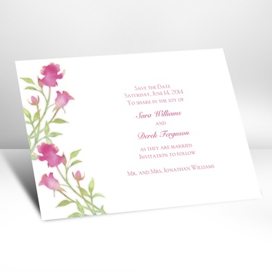 Watercolor Roses - Lipstick - Save the date