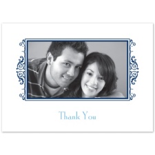 Eclipse Flourish Frame - Photo Thank You Card and Envelope