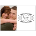 Black Swirl Frame - Photo Thank You Card and Envelope