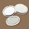 Silver Plated Oval Compact