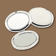 Silver Plated Oval Compact