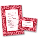 Filigree Frame - Barn Red - Invitation with Free Respond Card
