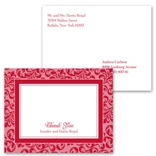 Filigree Frame - Barn Red - Thank You Postcard