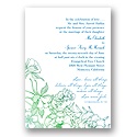 Sketched Flowers - Blue and Green - Invitation with Free Respond Card