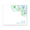 Sketched Flowers - Blue and Green - Thank You Postcard