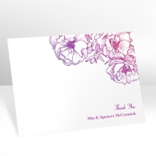 Sketched Flowers - Pink and Purple - Thank You Postcard