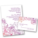 Sketched Flowers - Pink and Orange - Invitation with Free Respond Card