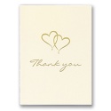 Gold Heart Thank You Cards in Ecru - Blank