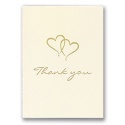 Gold Heart Thank You Cards in Ecru - Printed