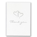 Blank Thank You Card With Silver Foil Hearts