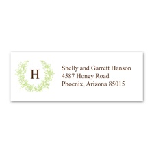 Floral Crest - Leaf - Address Label