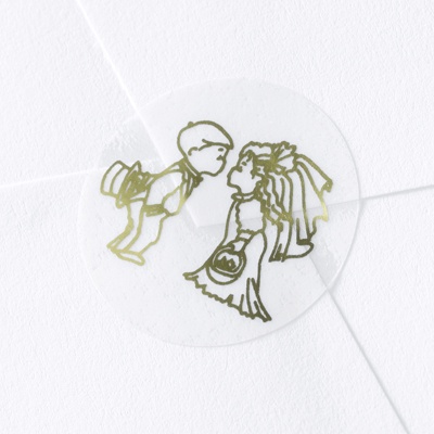 Sweetheart Couple Gold Foil Seal