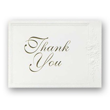 Triple Panel Embossed Roses Thank You - Printed