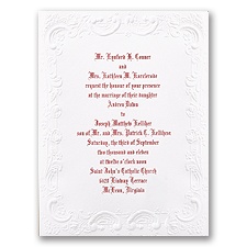 Victorian Filigree in White - Invitation