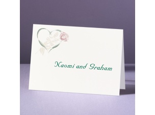 Rose in Heart - Note Card and Envelope