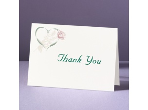 Rose in Heart - Thank You Card and Envelope