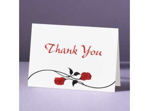 Red Roses - Thank You Card and Envelope