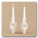 Carved White Taper Candles