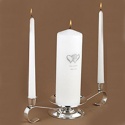 Silver Heart Candle Set