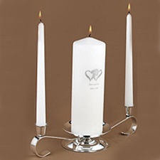 Silver Heart Candle Set