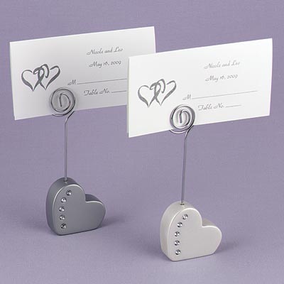 Pearl Heart Place Card Holder