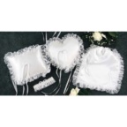 White Satin Heart Ring Bearer Pillow