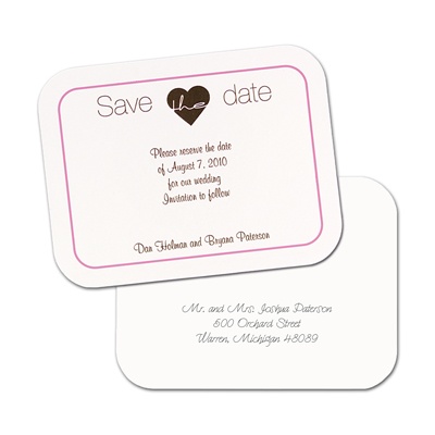 Simply Smooth Save the Date Postcard Pink
